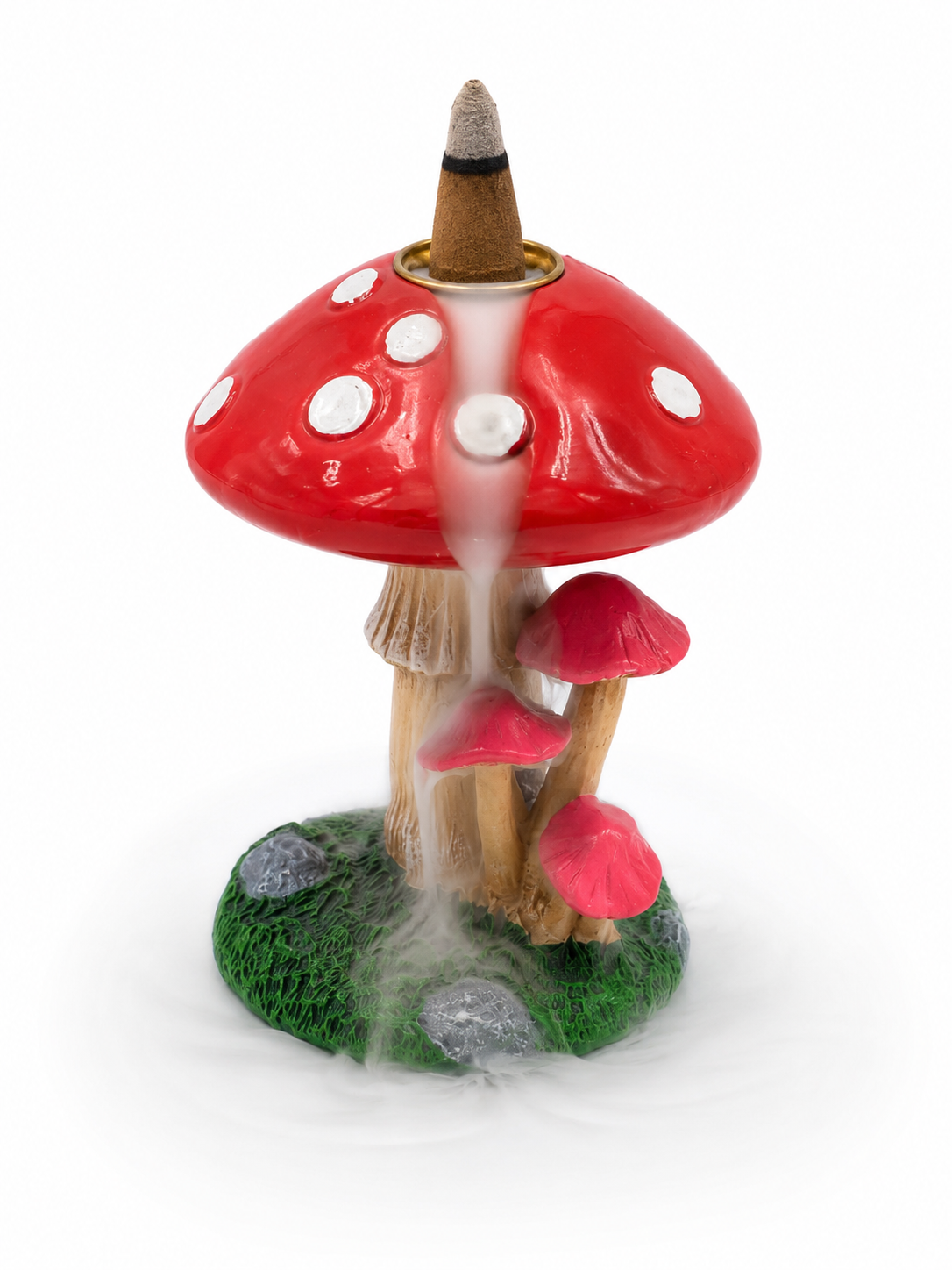 Red Mushroom Backflow Incense Burner
