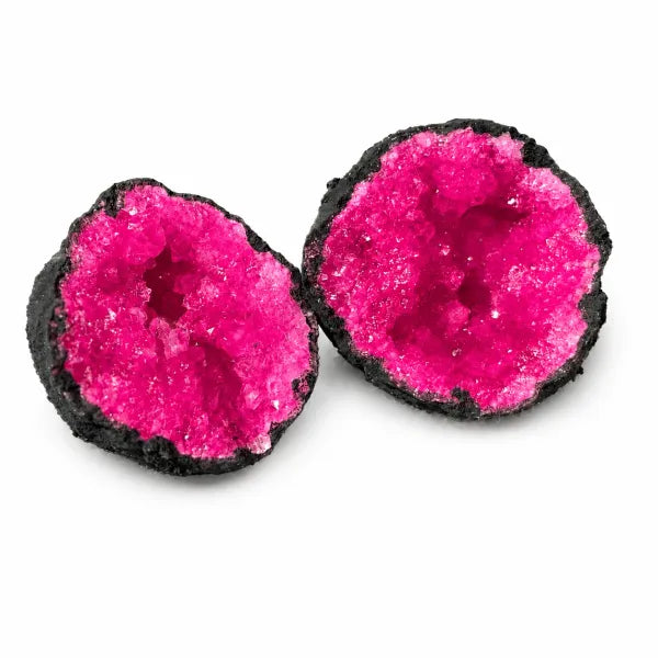 Pre-Cut Whole Dyed Pink Moroccan Sugar Geode 2" - 3"