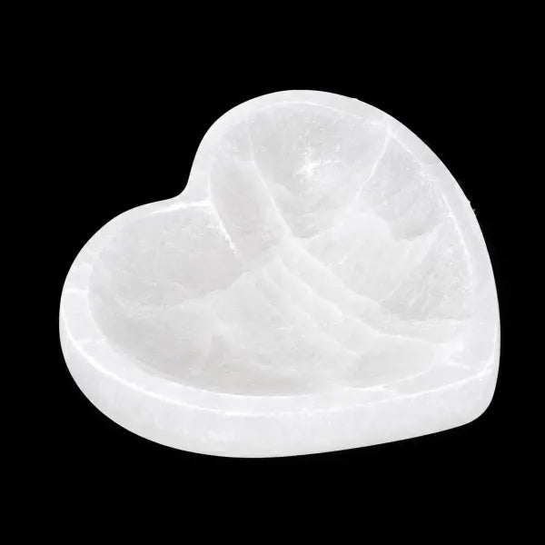Selenite Heart Shape Charging Bowl 4"