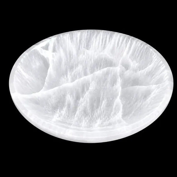 Selenite Polished Round Charging Bowl 9.5”