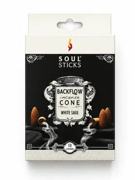 Soul Sticks White Sage Backflow Incense Cones 10ct