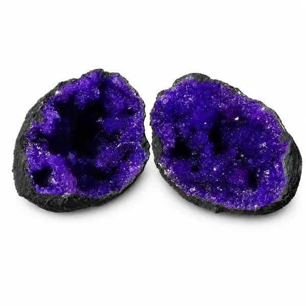 Pre-Cut Whole Dyed Purple Moroccan Sugar Geode 2" - 3"