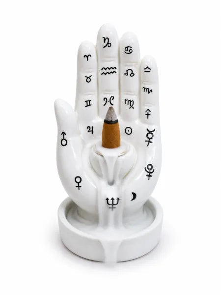 Palmistry White Hand Backflow Incense Burner