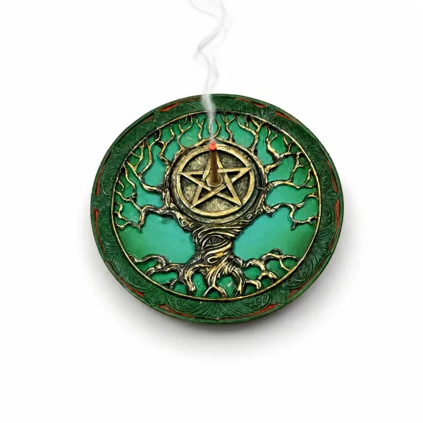 Round Tree Of Life Pentacle Incense Burner