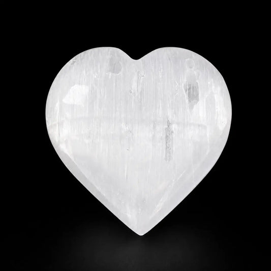 Selenite Puffy Heart Polished 2.5" - 3"