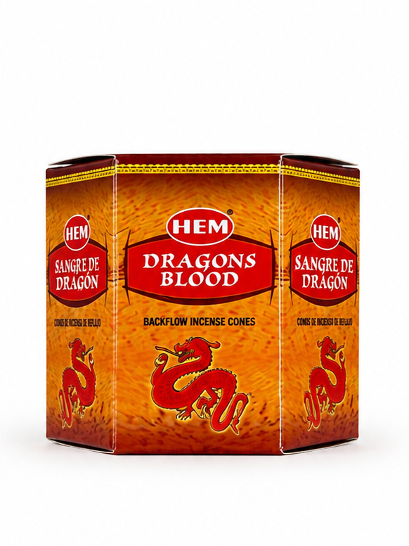 HEM Dragons Blood Backflow Incense Cones 40ct