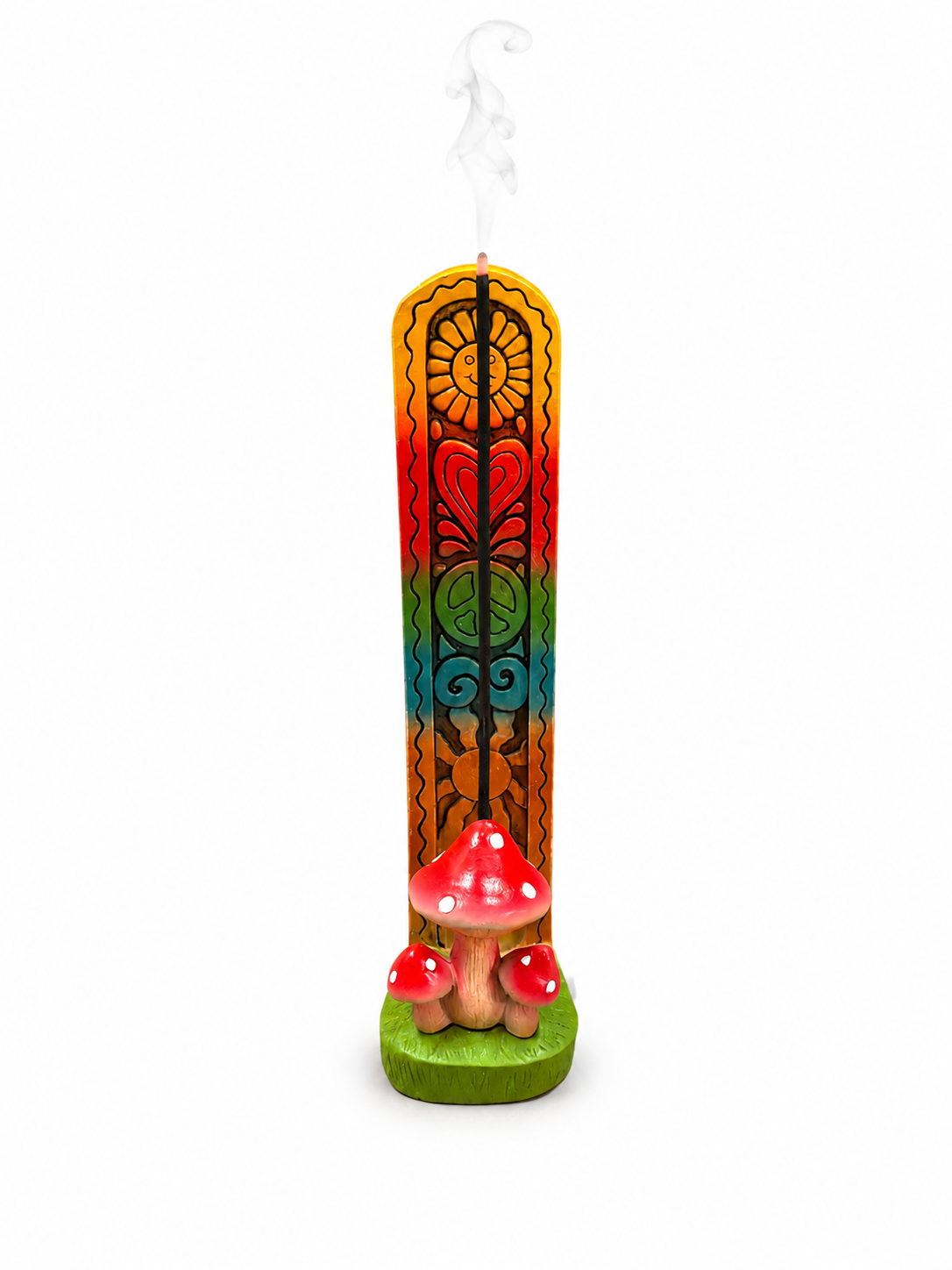 Tall Mushroom Multicolor Hippie Incense Burner