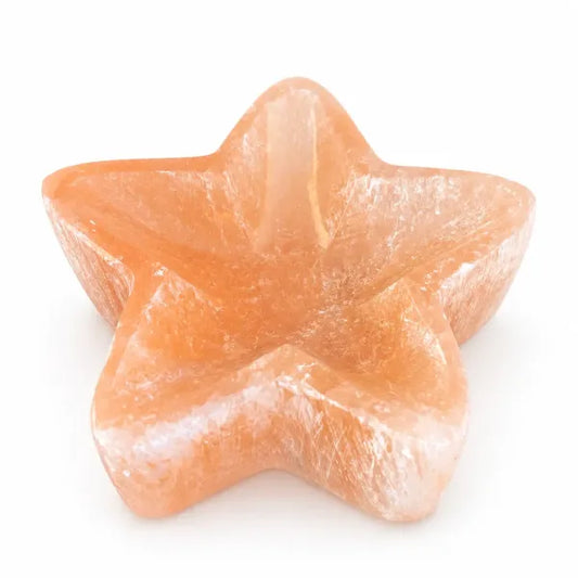 Orange Selenite Star Bowl 4" x 4"