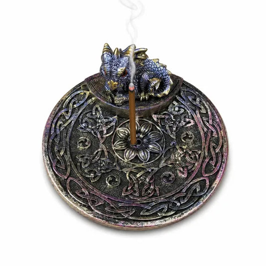 Blue Dragon Round Incense Burner