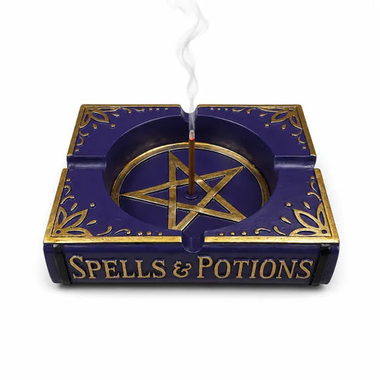 Purple Pentacle Book Incense Burner