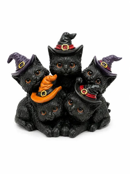 Black Cat Family Figurine
