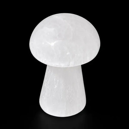 Selenite Mushroom Carving Figurine 4"