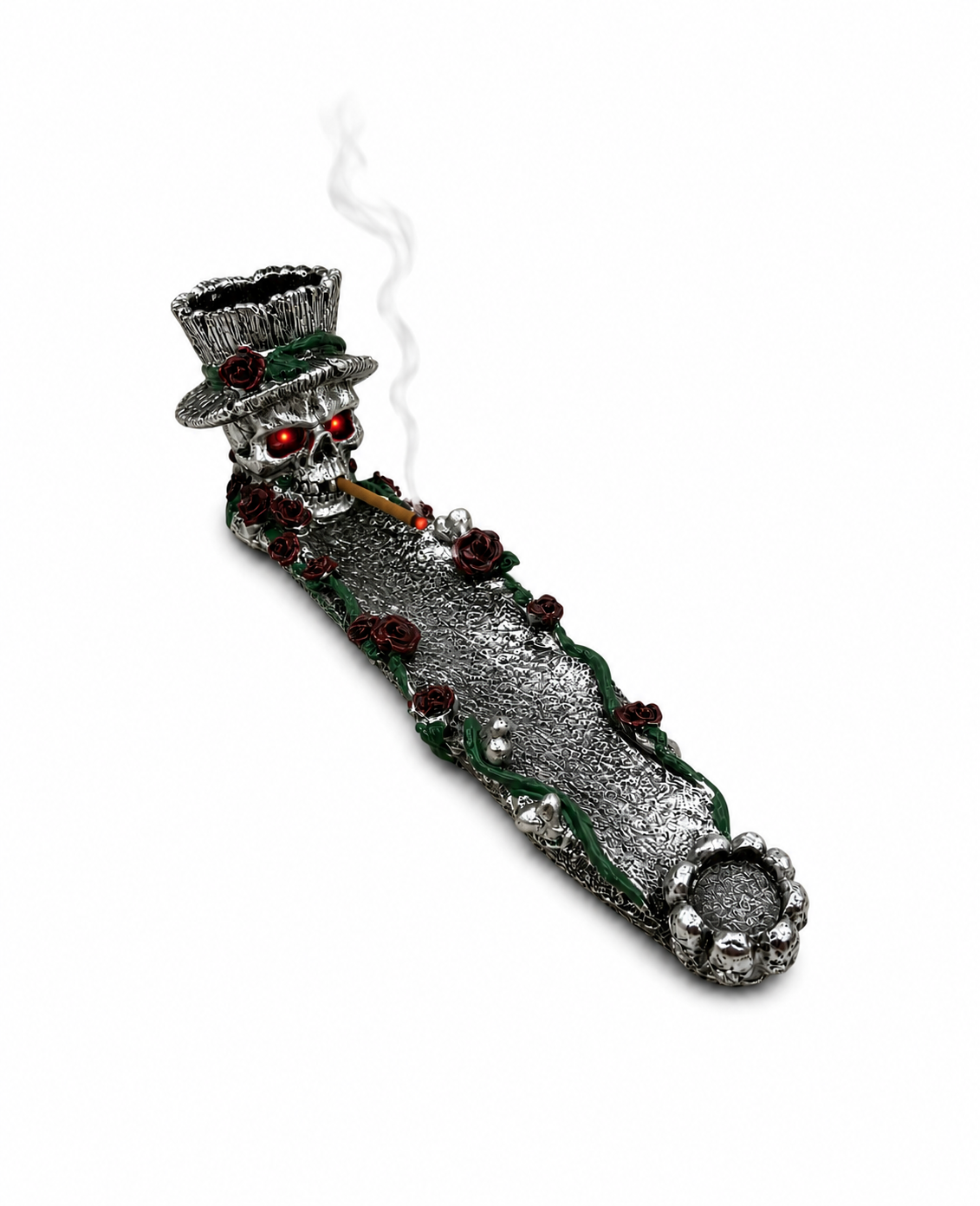 Skull Roses Hat Incense Burner