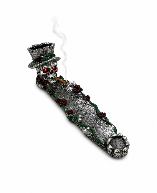 Skull Roses Hat Incense Burner