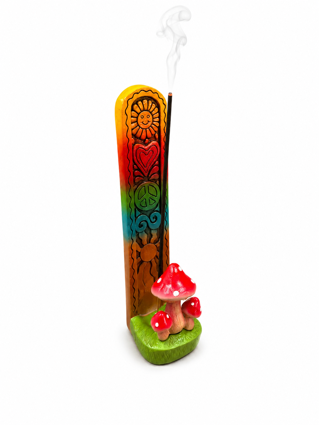 Tall Mushroom Multicolor Hippie Incense Burner