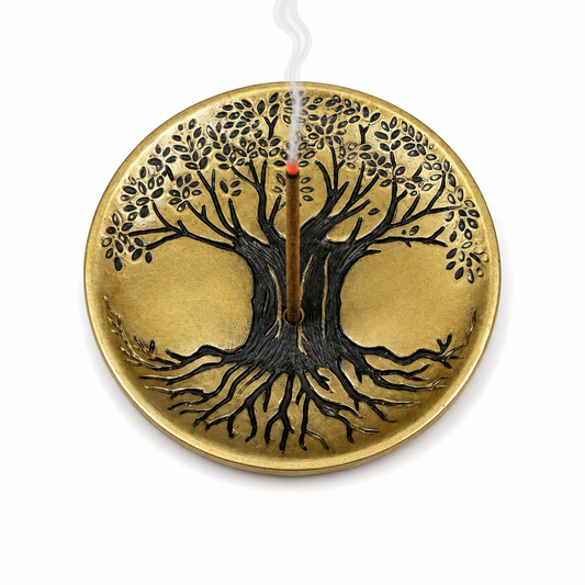Gold & Black Tree of Life Incense Burner