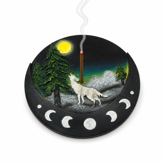 Round Wolf Incense Burner