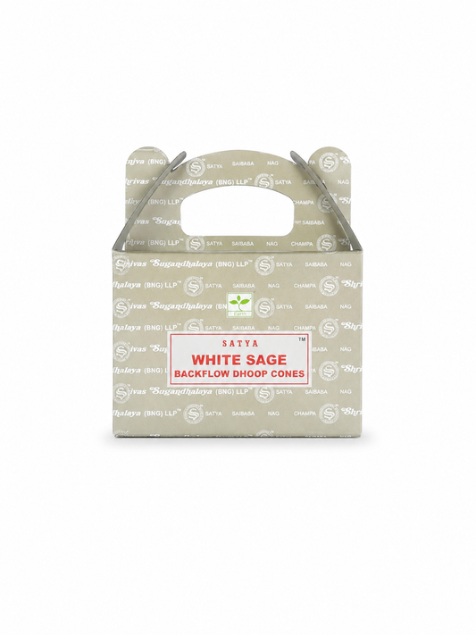 Satya White Sage Backflow Dhoop Cones 24ct