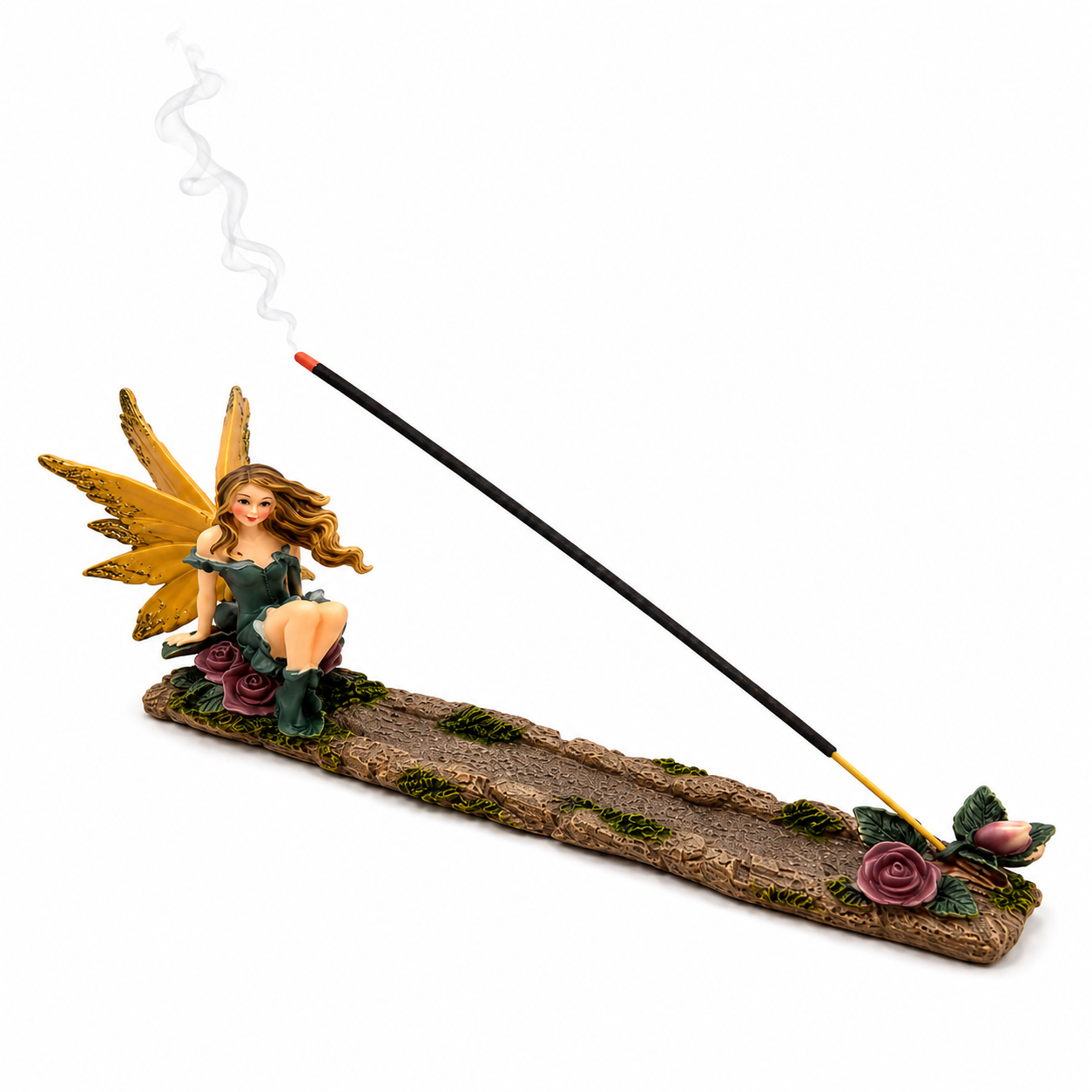 Fairy Sitting On Roses Incense Burner