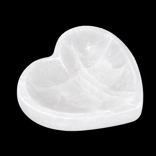 Selenite Heart Shape Charging Bowl 4"