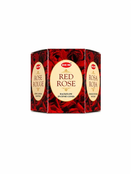 HEM Red Rose Backflow Incense Cones 40ct
