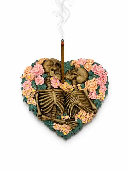 Skeleton Flowers Lovers Incense Burner