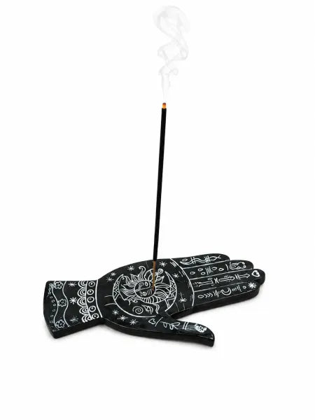 Black Palmistry Flat Incense Burner