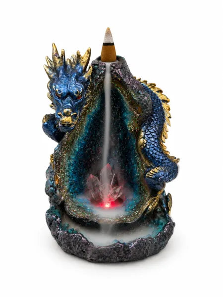 Blue Dragon & Crystal LED Backflow Incense Burner