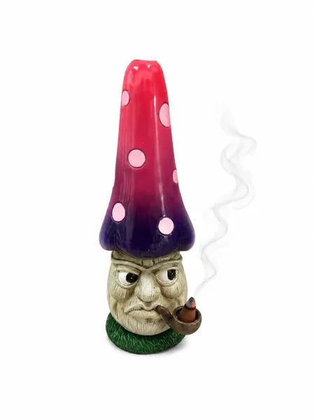 Mushroom Man With Pipe Incense Burner