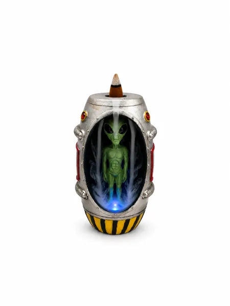 Alien In LED Spaceship Capsule Backflow Incense Burner