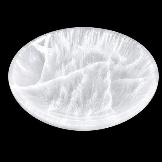 Selenite Polished Round Charging Bowl 9.5”