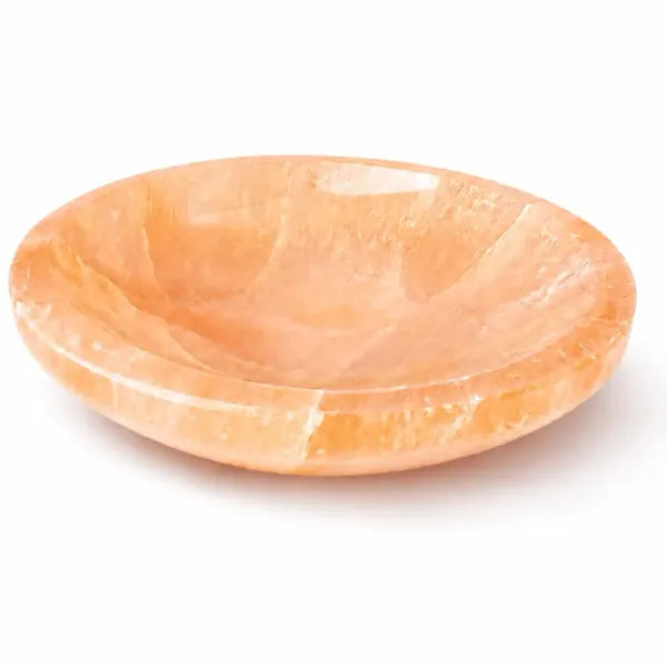 Orange Selenite Charging or Smudge Bowl Large 6"