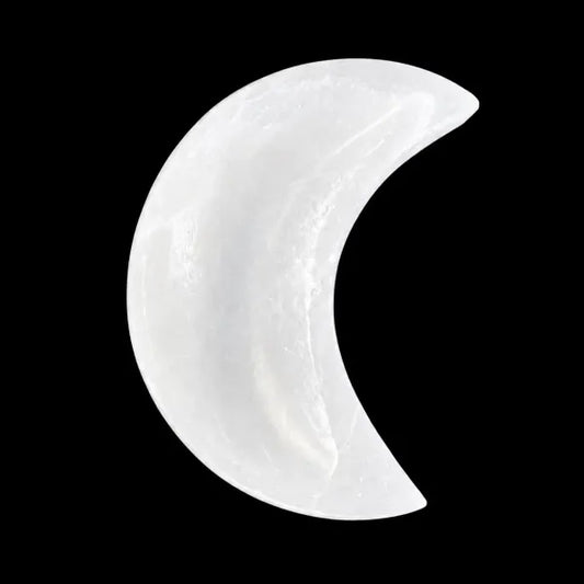 Selenite Polished Moon Shape Charging Bowl 6"
