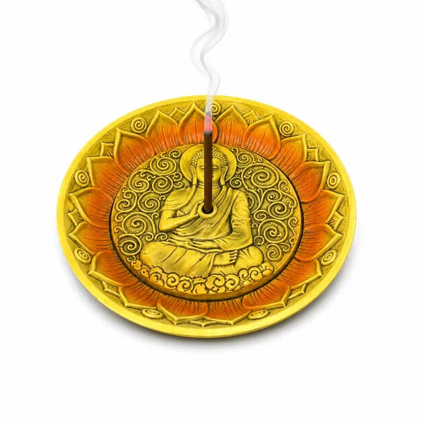 Buddha Yellow Circle Incense Burner