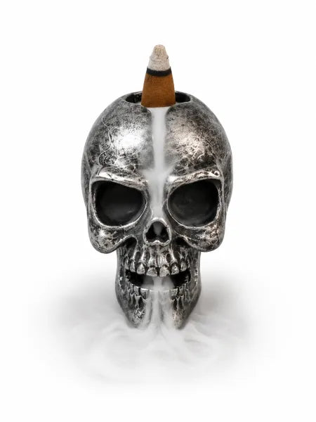 Black & Silver Skull Backflow Incense Burner