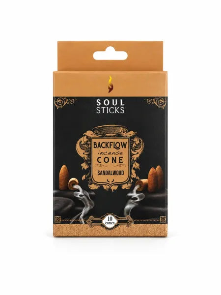 Soul Sticks Sandalwood Backflow Incense Cones 10ct