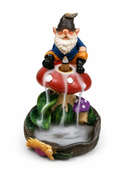 Gnome Red Mushroom Backflow Incense Burner