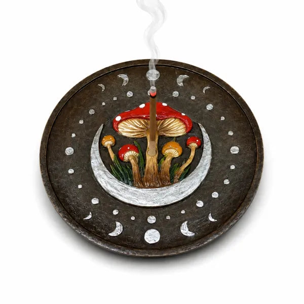Round Mushroom Moon Incense Burner
