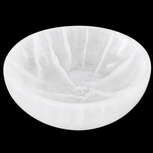 Selenite Round Charging or Smudge Bowl 5"
