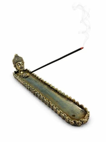 Copper Colored Buddha Lotus Flat Incense Burner