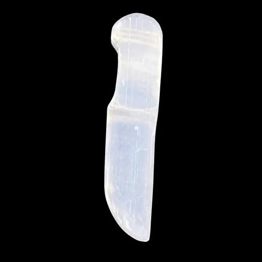 Selenite Stone Ceremonial Dagger Knife Athame 5"