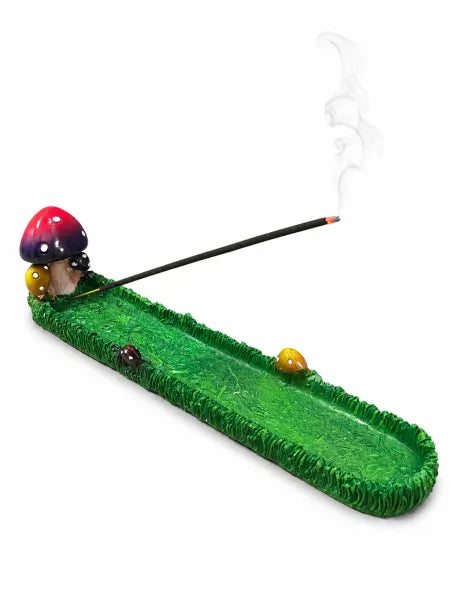 Colorful Mushroom Green Grass Incense Burner