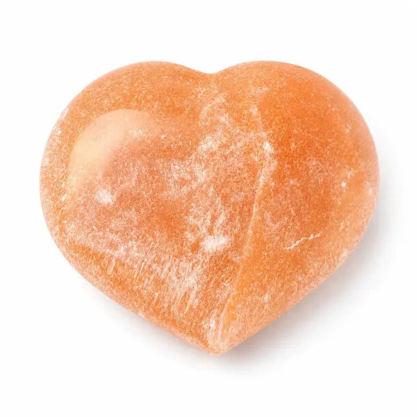 Orange Selenite Polished Puffy Heart 2.5" - 3"
